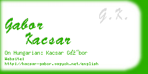 gabor kacsar business card